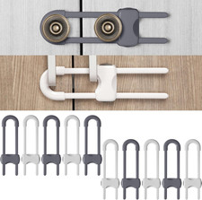 10 Pieces Cabinet Locks for Babies, U-Shaped Proofing Drawers Safety Child Locks