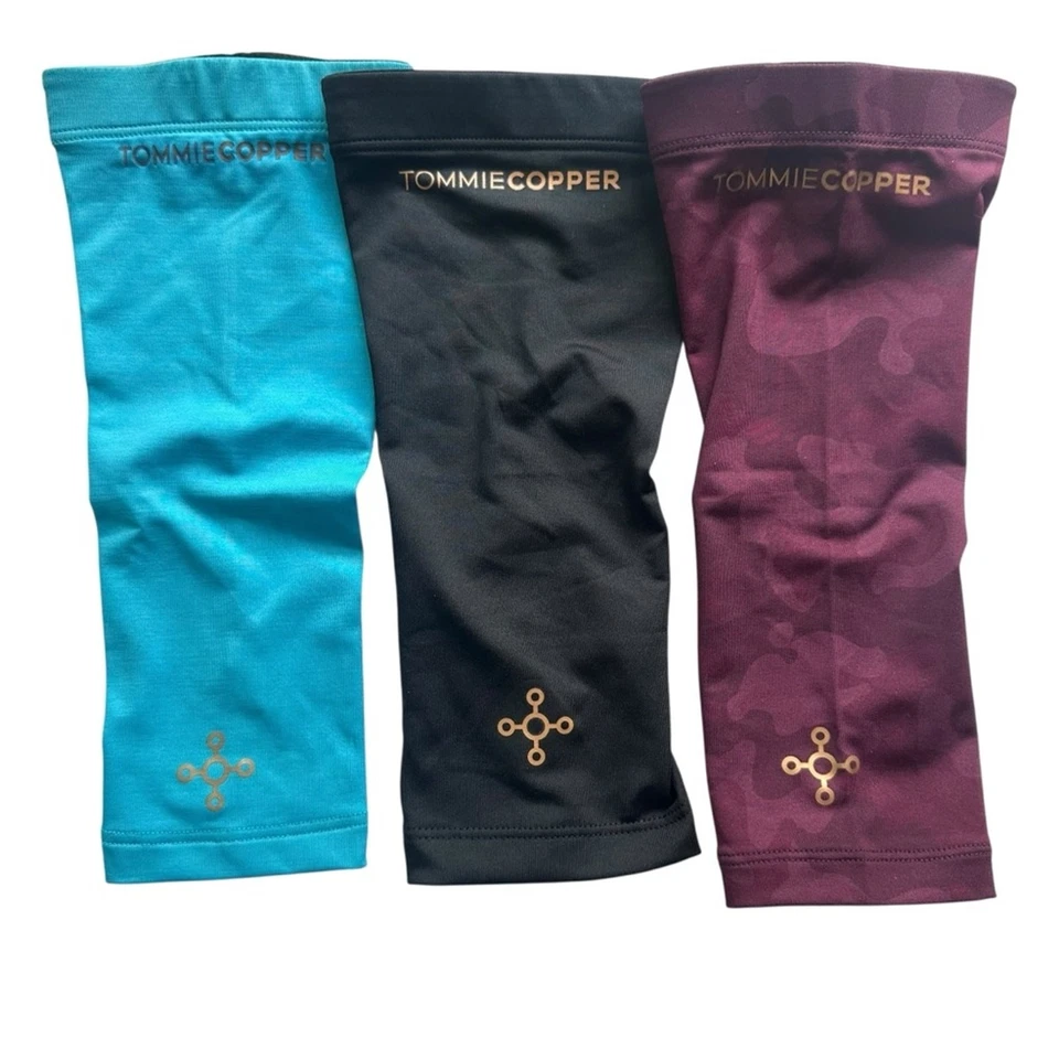 Tommie Copper Elbow Sleeves Set of 3 (Purple Camo, Aqua Blue, Black) Size L NWOT - Image 2 of 4