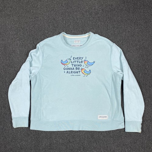 Life Is Good Sweatshirt Everything Is Going To Be All Right Damen Blau Gr. XL