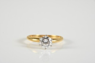 R15B06 Mayors Gold 750 18kt Ring mit natürlichem Diamant ca. 1 06ct vvs1 G