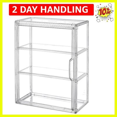 3 Tiers Clear Display Case for Figures, Acrylic Storage Organizers Box with M...