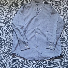 Nautica Classic Fit Non-Iron Blue/Yellow Check Dress Shirt 15.5 32/33