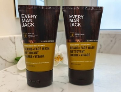 2 Pack Every Man Jack Beard + Face Wash Sandalwood 2oz