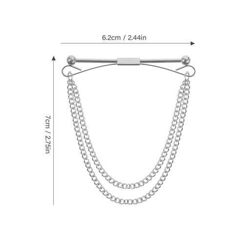 Alfileres de corbata de joyería con soporte para cuello de camisa para hombre con botón de cadena para - Imagen 8 de 12