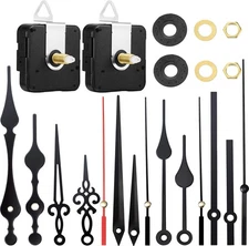 2 Pieces High Torque Long Shaft Clock Movement Mechanism with 5 Different Pairs