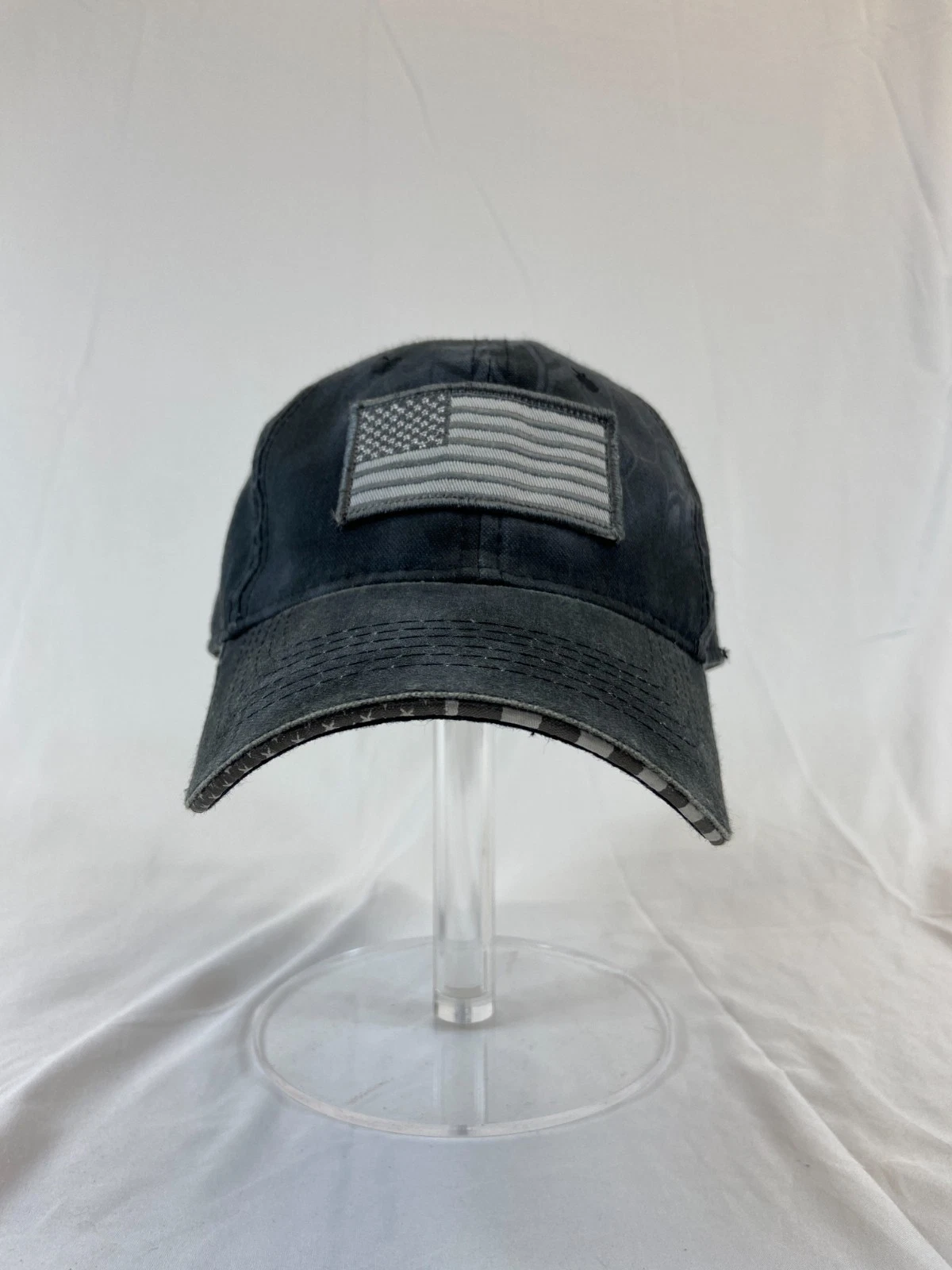 American Flag Baseball Cap Strapback Hat New Black Patch NWT Canvas Patriotic