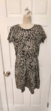  Womens Size Medium Old Navy Animal Print Short Sleeve Knit Dress