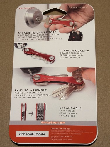 KEY SMART RED NEW Compact Key Holder With Expansion Pack NIP - Picture 2 of 4