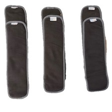 AlVABABY Bamboo Insert Cloth Diaper Liner ; Reusable, Charcoal, 6