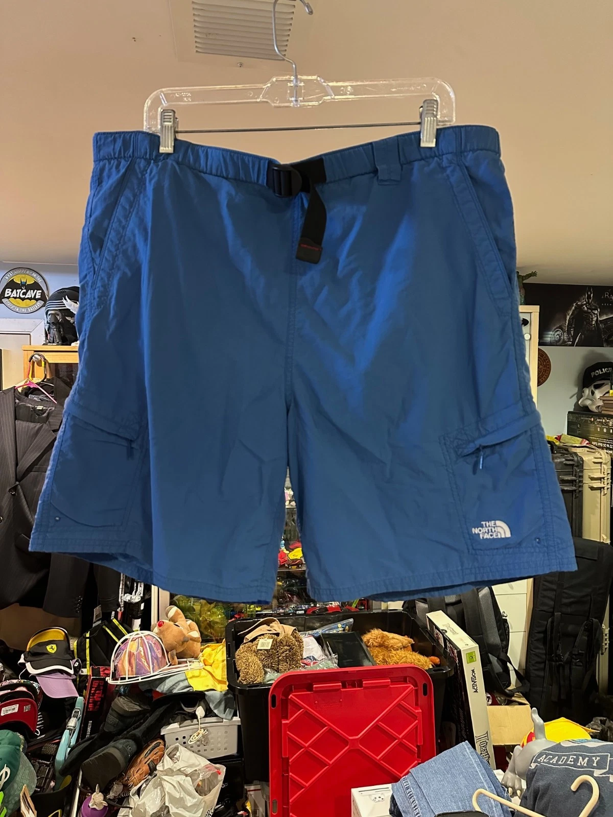 The North Face Belted Hiking Shorts Size Large Nylon Climbing Cargo Blue