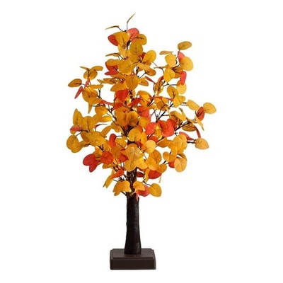 Nearly Natural 21'' Pre-Lit Bright Autumn Eucalyptus Fall Tree w/ 50 WW LED