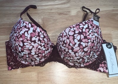 Marilyn Monroe Women s Super Soft Floral Push Up No Show Bra Size 38C