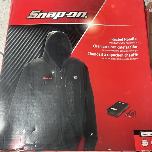 Snap On Tools Forrado Sudadera con Capucha Térmica Para Hombre XL Negro Cremallera Completa - Sin Batería Nueva En Caja - Imagen 3 de 4