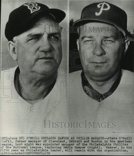 1952 Press Photo Philadelphia Phillies' managers Steve O'Neill & Eddie Sawyer