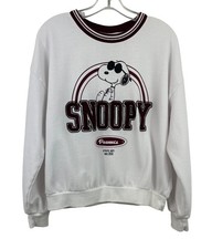 Snoopy Peanuts Athletic Dept White Crewneck Sweatshirt Womens Size M
