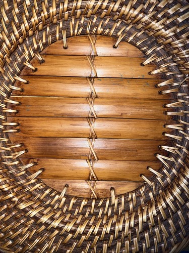 Rattan Plate Round Woven Charger Bamboo Sturdy 13” With Original Sticker - Picture 5 of 5