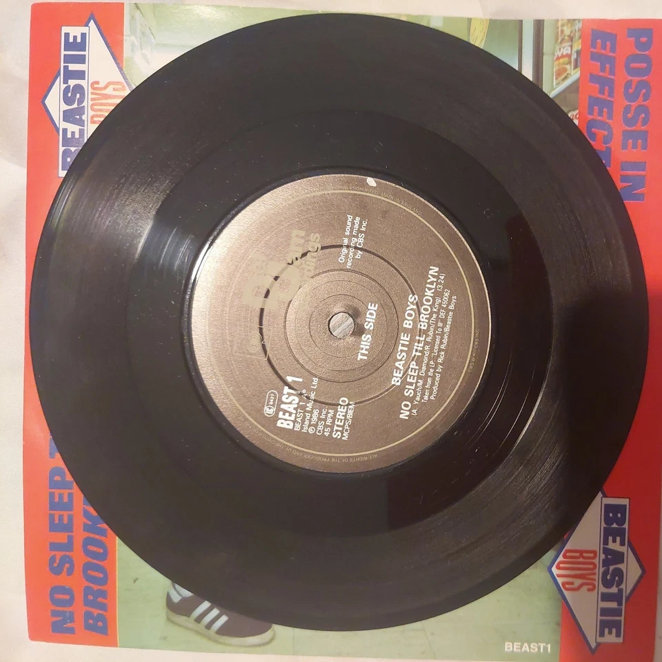 Beastie Boys 7" Vinyl Record No Sleep Till Brooklyn Posse in Effect - Image 3 of 3