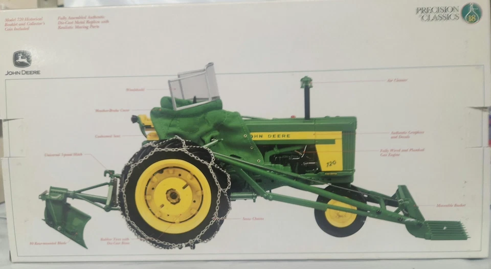 Ertl Precision #18 John Deere Model 720 Tractor 80 Blade 45 Loader #15186 #252 - Image 2 of 4