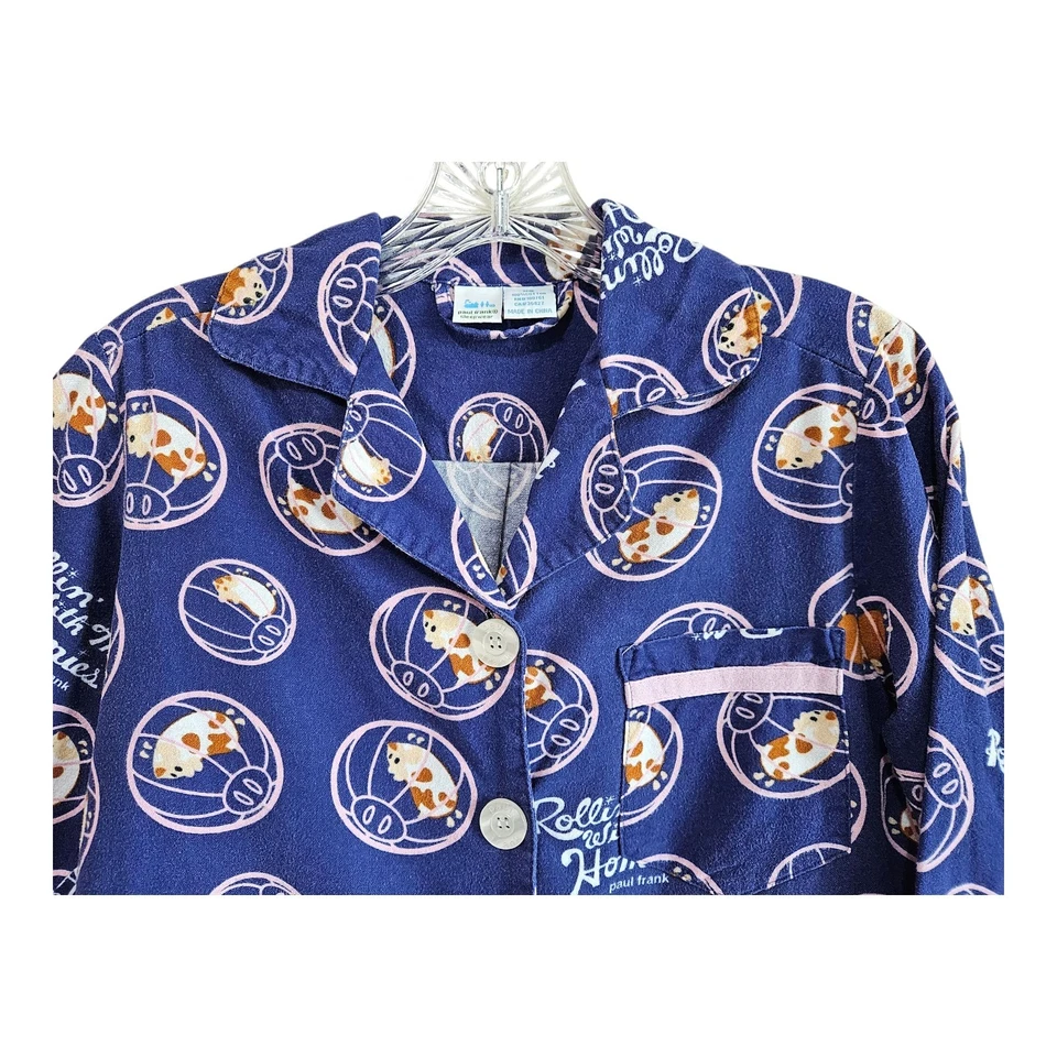 PAUL FRANK Women's XS Pajamas Set Rollin With Tha Homies Hamsters Rare Y2K - Image 3 of 4