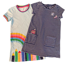 Girls Dresses Set of 2 Short Sleeve Size 6 Carters  Unbranded School Retro FUN