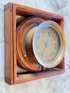 The Ashton Valve Co. Boston Mass 6" pressure gauge in custom wood frame mount
