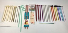 Lot Of Knitting Needles 17 Pairs 2 Extra  s  Some Crochet Markers- Pre Owned