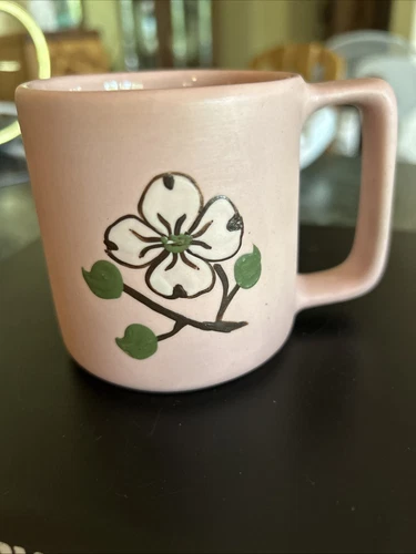 Vintage Pigeon Forge Pottery Dogwood Flower Coffee Cup Mug Pink