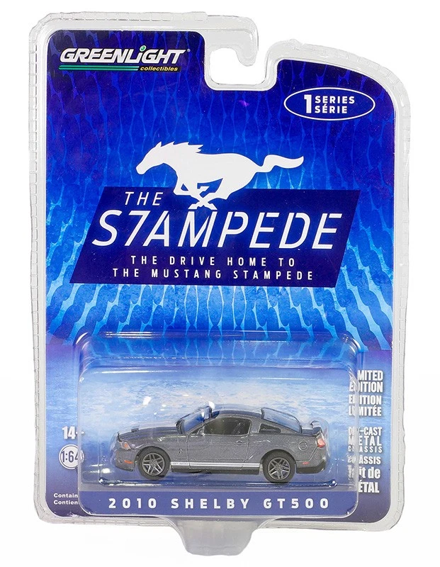 ,GREENLIGHT, SHELBY GT500 2010 gris de la serie THE STAMPEDE en blister, 1/64... - Imagen 2 de 2