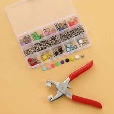50/100Pcs Colorful Metal Sewing Buttons Solid Plier Tool Set Prong Press Studs S