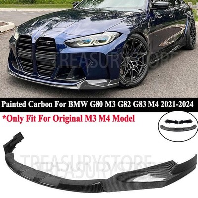 Fit For BMW G82 G83 M4 G80 M3 21-24 Carbon Fiber Style Front Bumper Lip Splitter