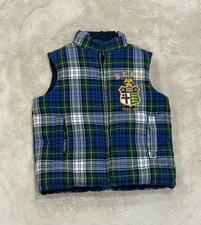 Vintage Polo Ralph Lauren Plaid/Solid Reversible Rugby Puffer Vest Youth Medium