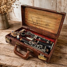 Rare Antique Noblet Paris French Clarinet w/ Original Leblanc Case c.1920s-40s