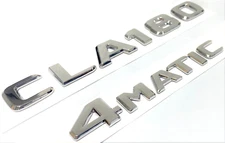 #2 CHROME CLA180 + 4MATIC REPLACEMENT FOR MERCEDES REAR TRUNK EMBLEM BADGE DECAL