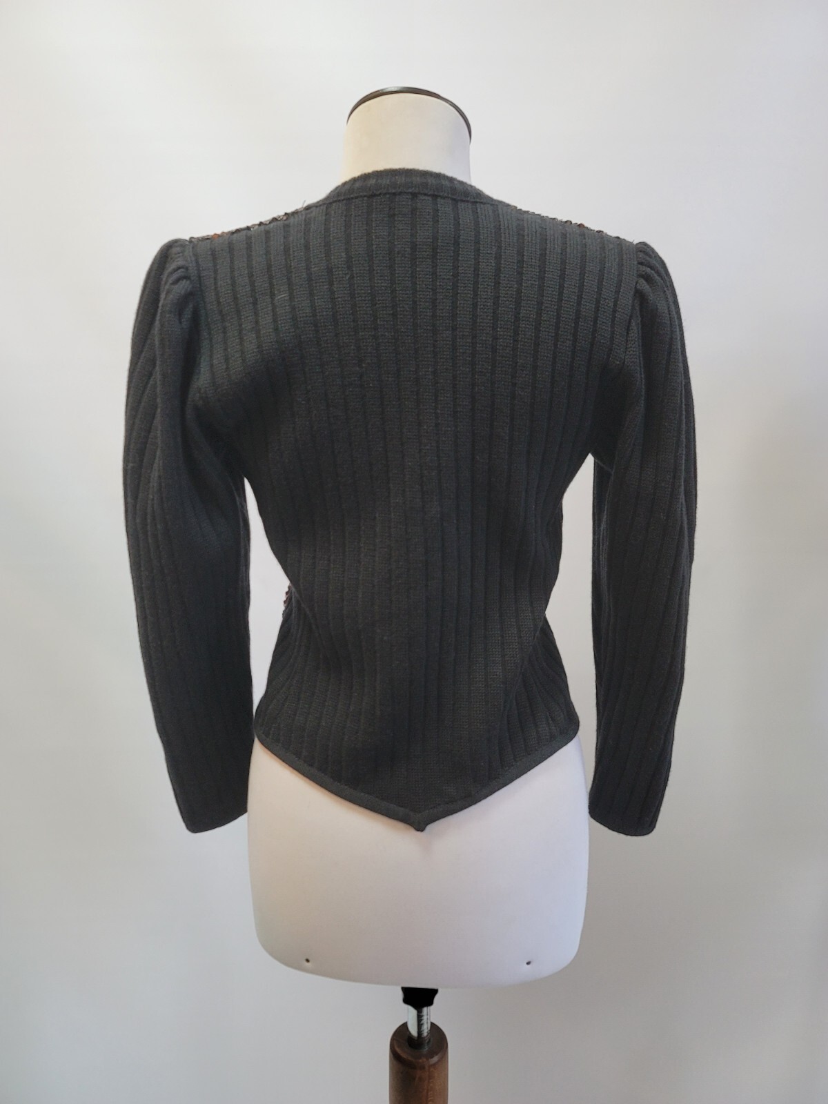 Iconico cardigan SAINT LAURENT Rive Gauche passerella paillettes giacca in maglia taglia 38