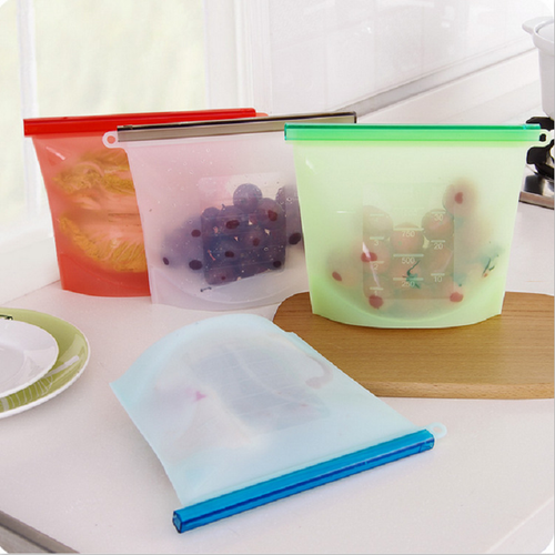 Reusable Silicone Food Storage Bags Leak-Proof Fresh Ziplock Produce Bags 5 pack - Picture 6 of 12
