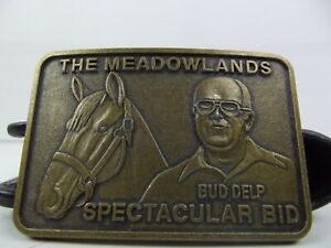 Details about VTG 70s Belt Buckle MEADOWLANDS BUD DELP SPECTACULAR BID Details about VTG 70s Belt Buckle MEADOWLANDS BUD DELP SPECTACULAR BID