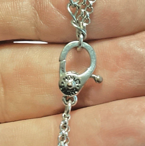 Monet Necklace Double Strand Faux Pearl Teardrop Pendant Silver Tone 20"+2" - Picture 7 of 8