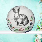 Target Bullseye Easter 2024 Floral Bunny Rabbit Round Throw Pillow U2 Farmhouse