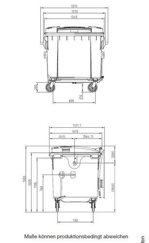 Müllcontainer 660 Liter und 1100 Liter Original SULO Flachdeckel oder Runddeckel - Bild 12 von 28