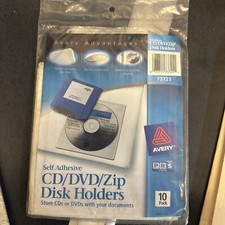 Avery Self-Adhesive Media Pockets 10/Pack 73721  For CD DVD Zip Disk Holder