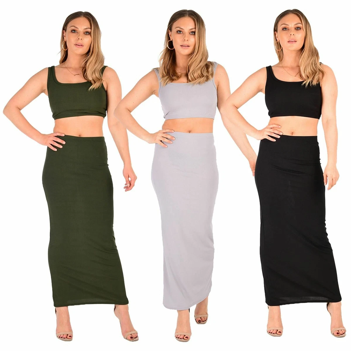 Midriff top clearance and pencil skirt