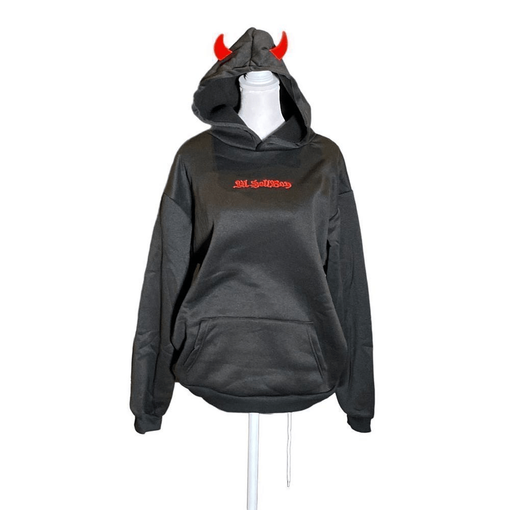 Men's or Women's Unisex Black Hoodie Lil Hellboy Size L NEW