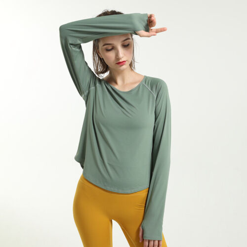 Para mujeres Mangas Largas Entrenamiento Camisas Espalda Ejercicio GIMNASIO Ropa Yoga Túnica Prendas para el torso - Imagen 13 de 46