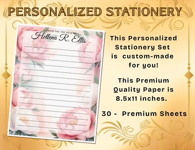 PERSONALIZED - 30Pcs Stationery Writing Paper, Watercolor Stationary  #L2C26
