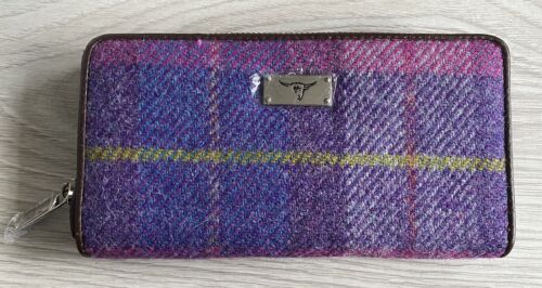 Portefeuille sac à main Harris Tweed rose violet neuf  - Photo 1/5