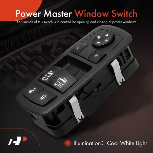 Power Window Switch Front Driver for Dodge Challenger 2015-2022 w/ Power Mirrors - Picture 3 of 8