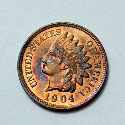 1904 RED MS/UNC Better Date Indian Head Coin Excellent Details 1c Cent Penny ! - Picture 3 of 8