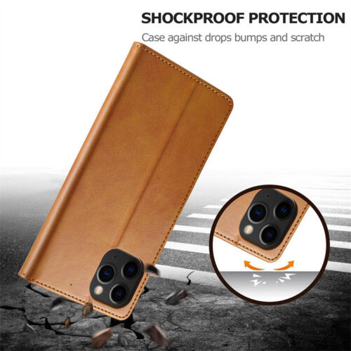 Magnetic Leather Case For iPhone 16 15 14 13 12 11 Pro Max 16E Wallet Flip Cover - Picture 6 of 50
