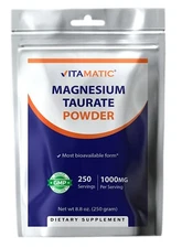 Vitamatic Magnesium Taurate 1000mg per Serving, 250 gram- 250 Servings