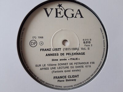 LISZT : Complete Piano Works / France CLIDAT 4 LP BOX VEGA